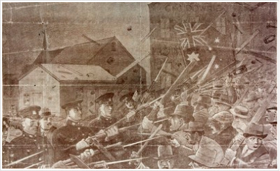 Red Flag Riots Cartoon